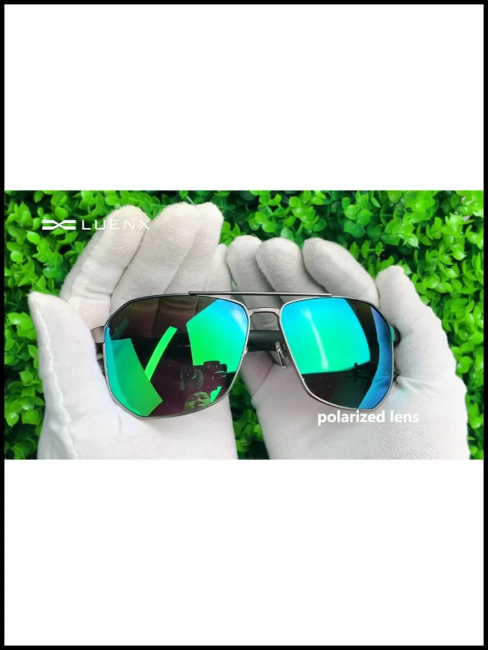 Men's Polarized Square Aviator Sunglasses UV400 Glare Filtration
